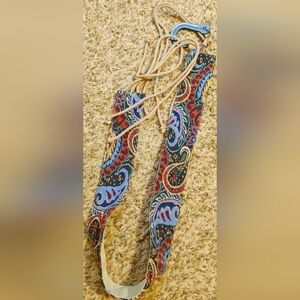 Paisley Intricate Upholstery 70's Style Tie Belt Floral Boho Western Sz M/L